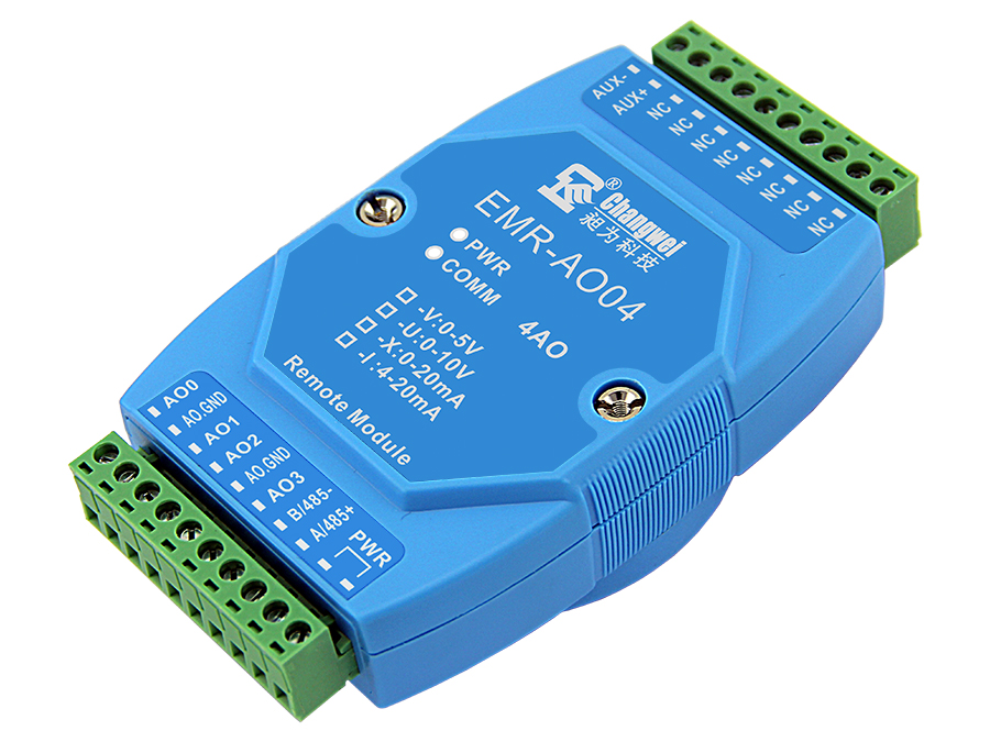 EMR-AO04系列智能4路模擬量輸出模塊 485轉模擬量 4-20mA 0-5V 0-10V 0-20mA 模擬量信號控制模塊
