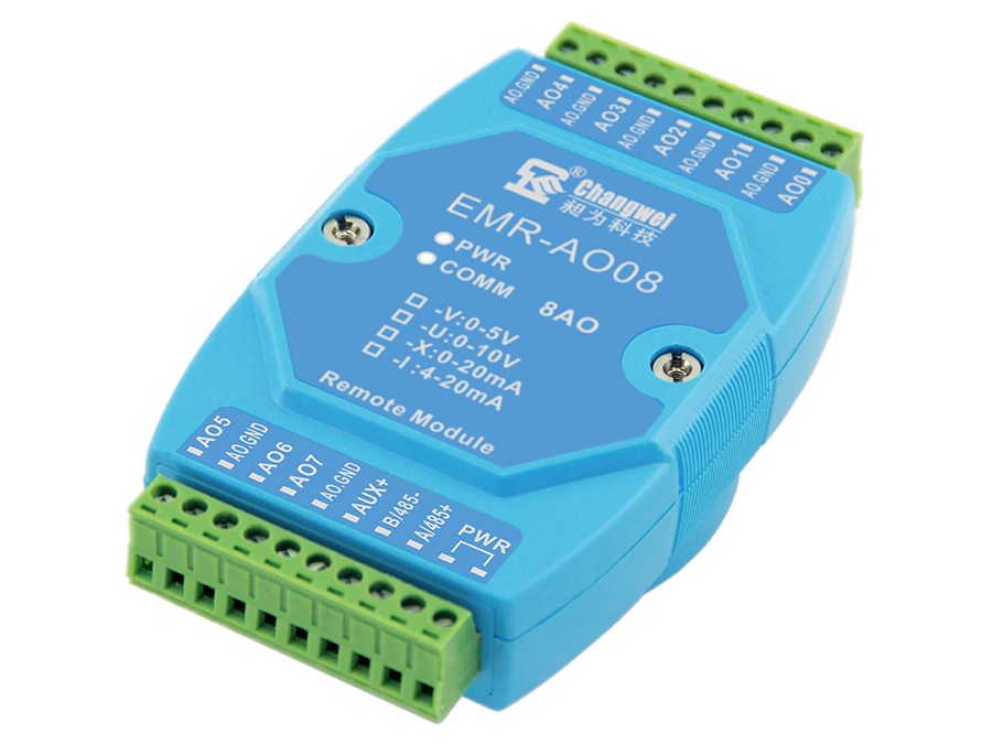 EMR-AO08系列智能八路模擬量輸出信號控制模塊 485轉模擬量 4-20mA 0-5V 0-10V 0-20mA